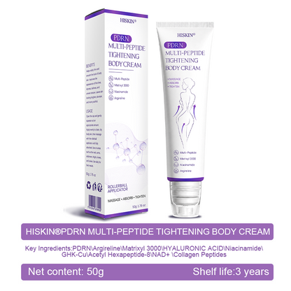 Certified: HISKIN® PDRN Multi-Peptide Massaging Body Roller Cream- Anti-aging, Hydrating, Skin Firming & Lifting, Skin Repair, Even Tone, Acne and Dark Spot Treatment, Wart and Mole Removal, and Psoriasis Relief.
